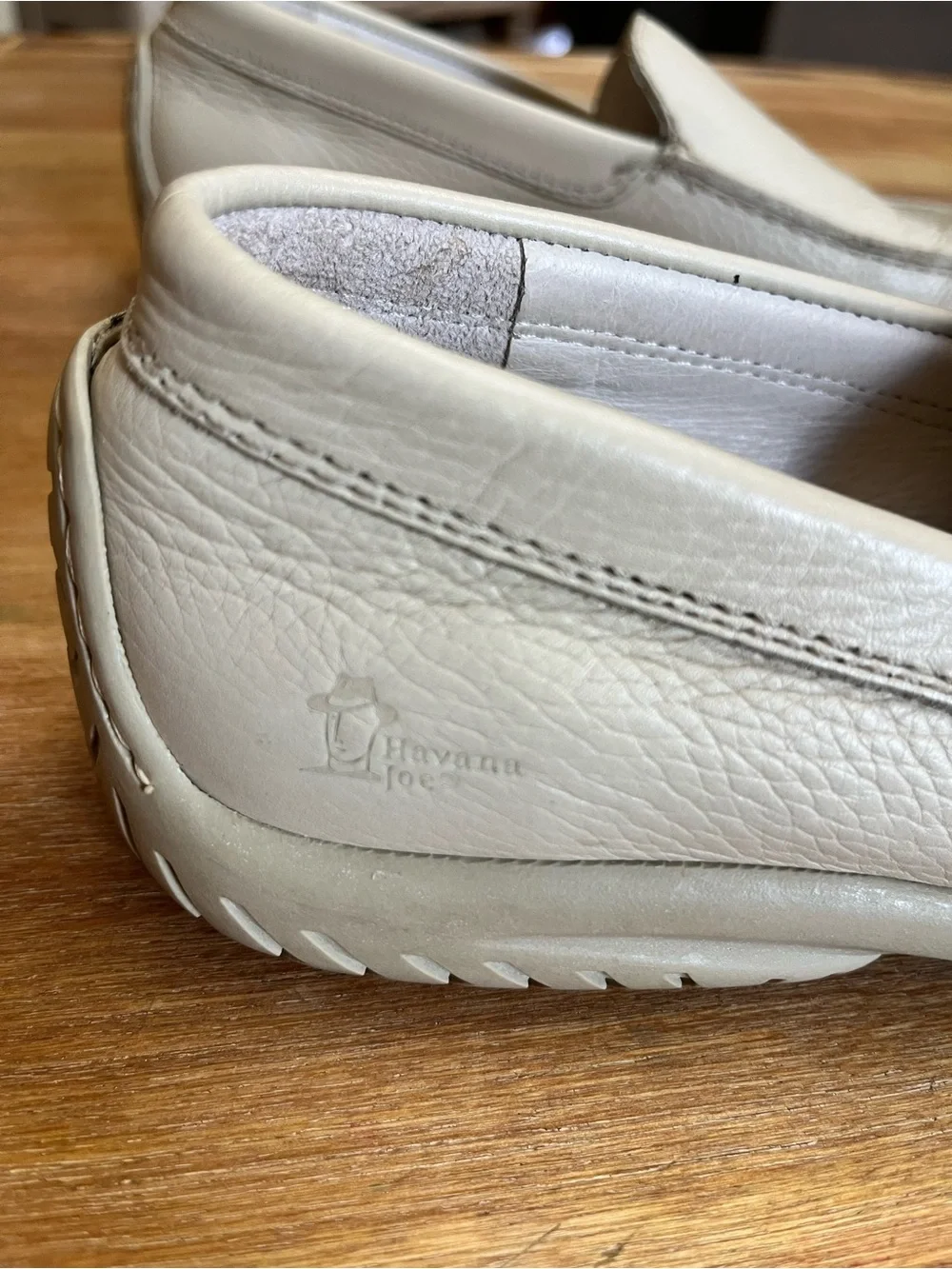Havana Joe Men's Cream Leather Slip On Resort Loafers Made In Spain